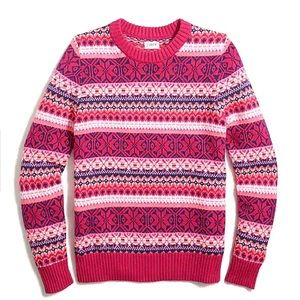 J. Crew Factory Fair Isle ‘Bright Berry’ sweater